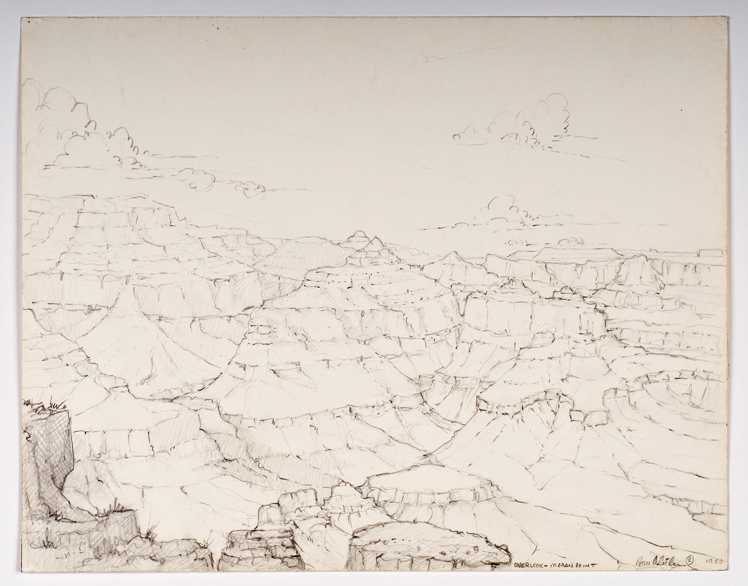 View from Moran Point - pencil 1980