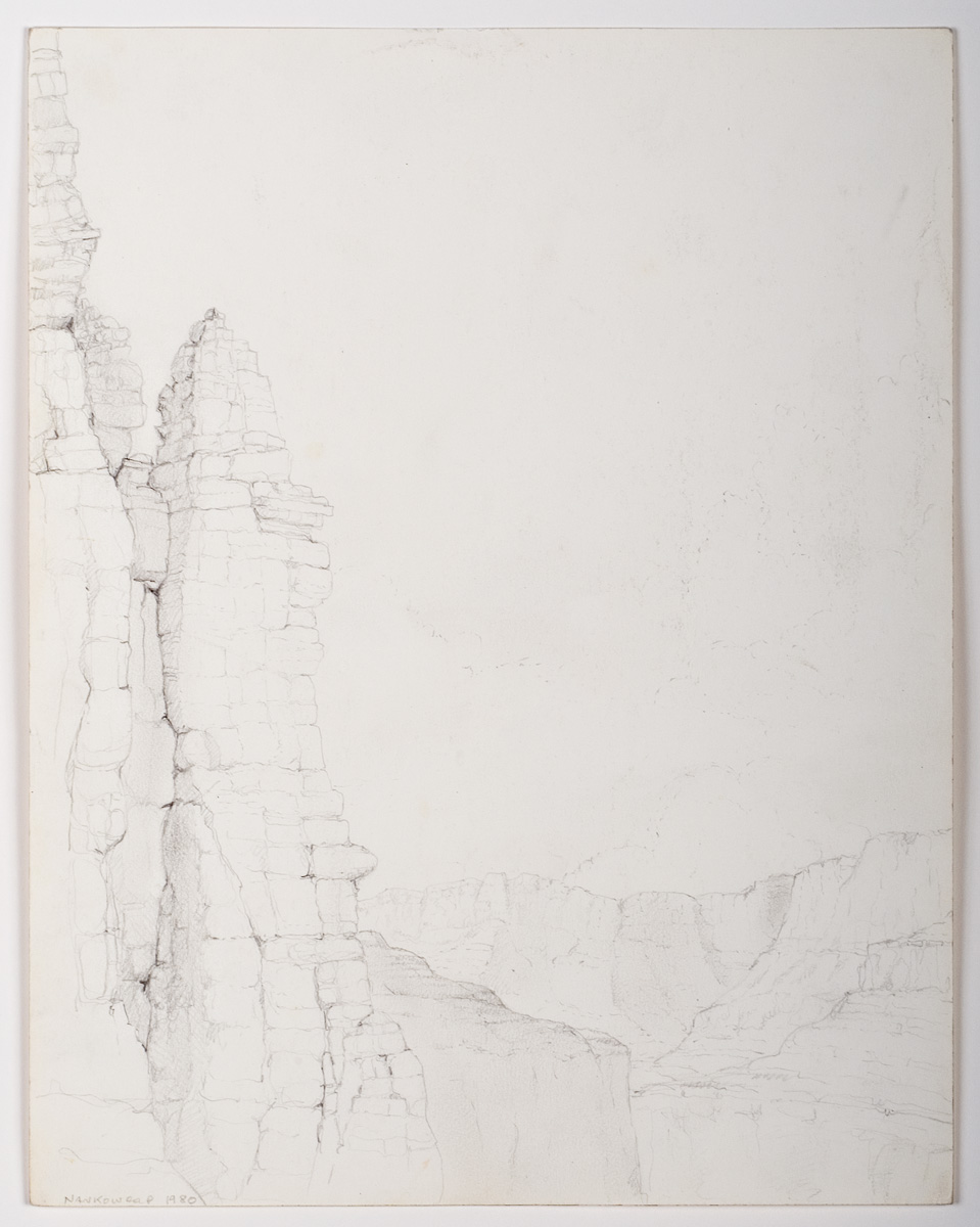 North Through the Eminence Break, pencil -   1980