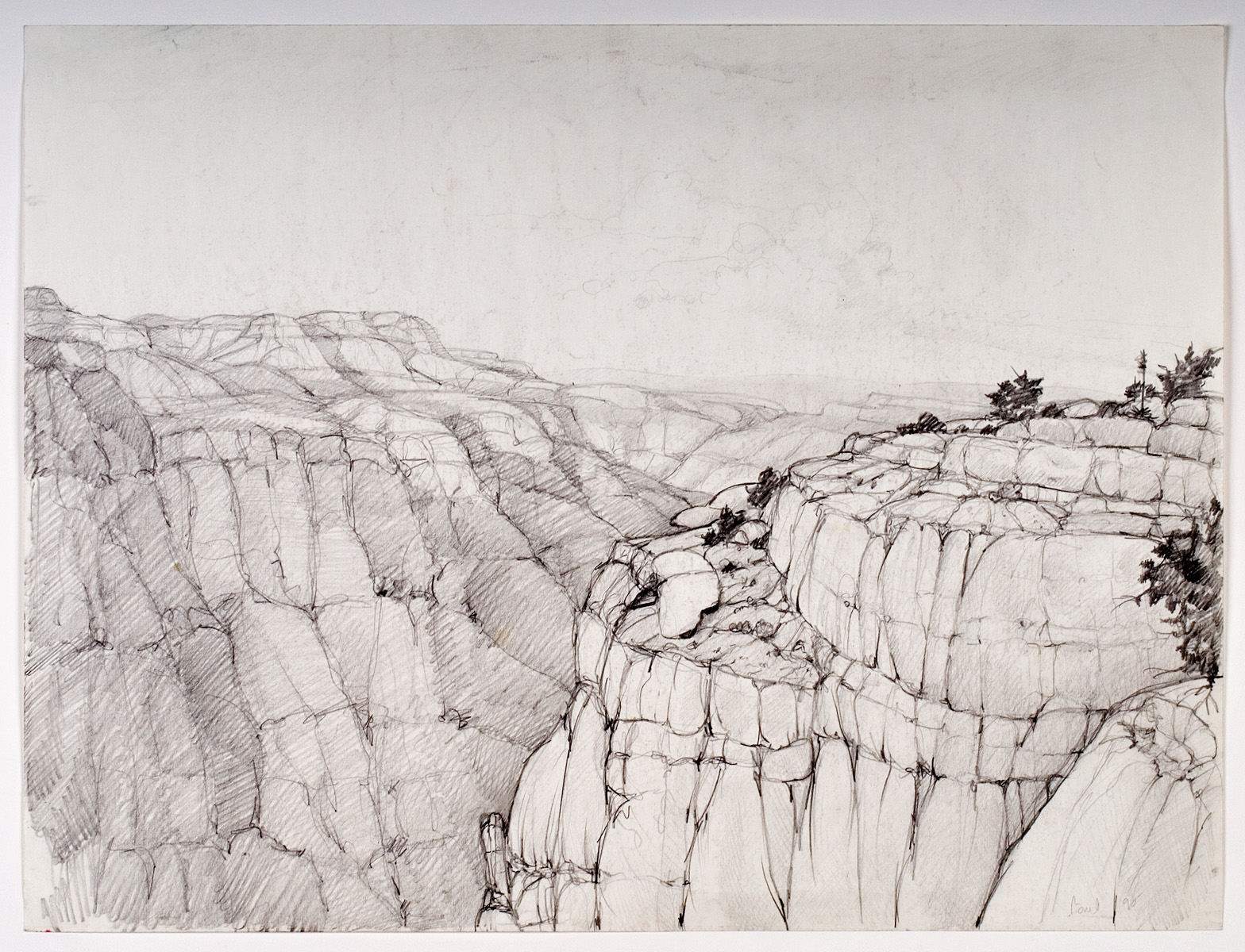 West From Toroweap, pencil -  1980